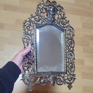 Antique Ornate Bronze Wall Mirror